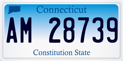 CT license plate AM28739