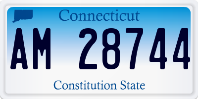 CT license plate AM28744