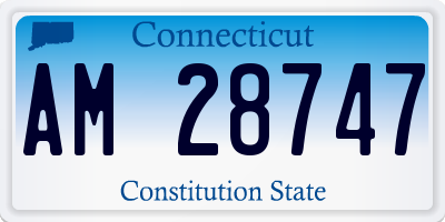 CT license plate AM28747