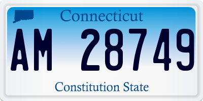 CT license plate AM28749