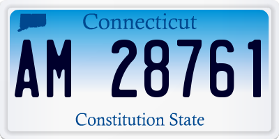 CT license plate AM28761