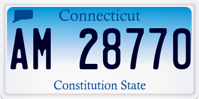 CT license plate AM28770