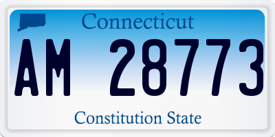 CT license plate AM28773