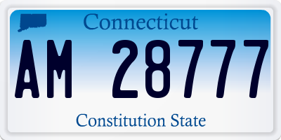 CT license plate AM28777
