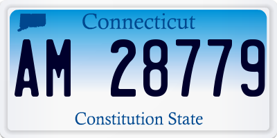 CT license plate AM28779