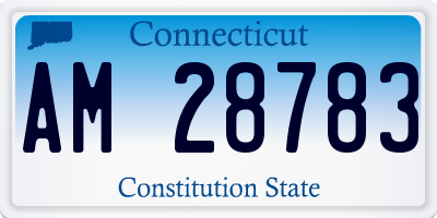 CT license plate AM28783