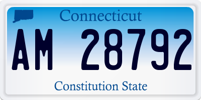 CT license plate AM28792