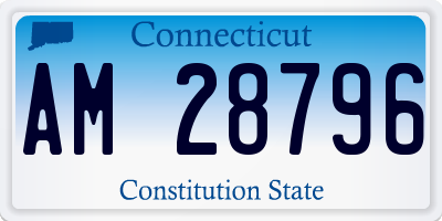 CT license plate AM28796