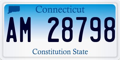 CT license plate AM28798
