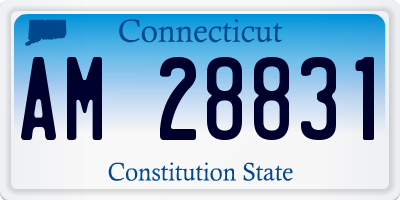 CT license plate AM28831