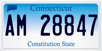CT license plate AM28847