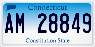 CT license plate AM28849