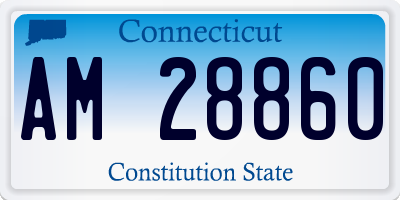 CT license plate AM28860