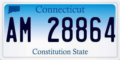 CT license plate AM28864