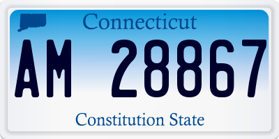 CT license plate AM28867