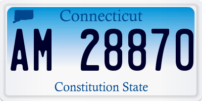 CT license plate AM28870