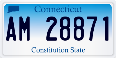 CT license plate AM28871
