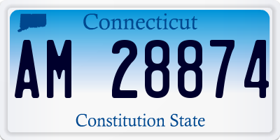 CT license plate AM28874