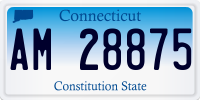 CT license plate AM28875