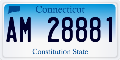 CT license plate AM28881