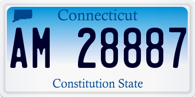 CT license plate AM28887
