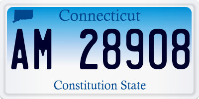 CT license plate AM28908