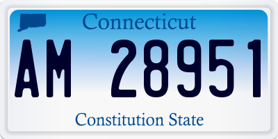 CT license plate AM28951
