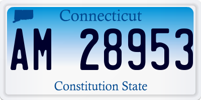 CT license plate AM28953