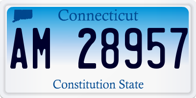 CT license plate AM28957