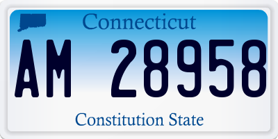 CT license plate AM28958