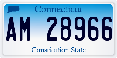 CT license plate AM28966