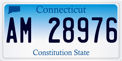 CT license plate AM28976