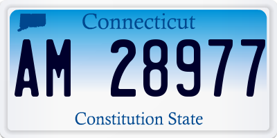 CT license plate AM28977