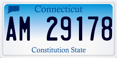 CT license plate AM29178