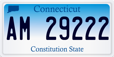 CT license plate AM29222