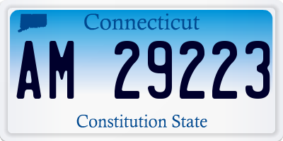 CT license plate AM29223