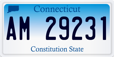 CT license plate AM29231