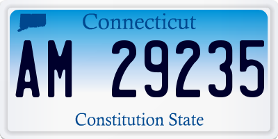 CT license plate AM29235