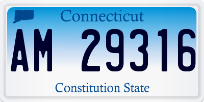 CT license plate AM29316