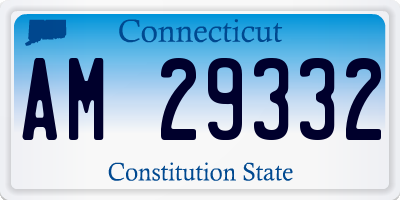 CT license plate AM29332