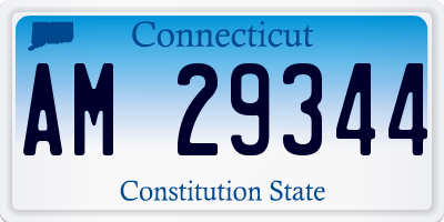 CT license plate AM29344
