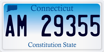 CT license plate AM29355