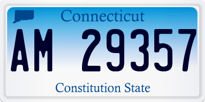 CT license plate AM29357