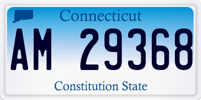 CT license plate AM29368