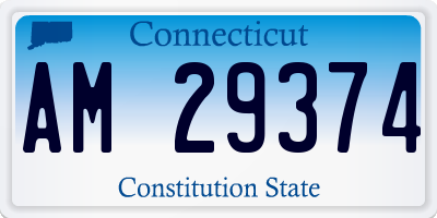 CT license plate AM29374