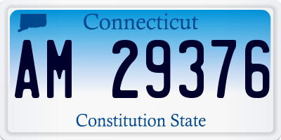 CT license plate AM29376