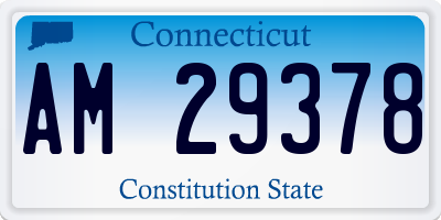 CT license plate AM29378