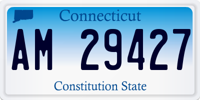 CT license plate AM29427
