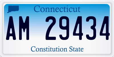 CT license plate AM29434