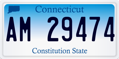 CT license plate AM29474